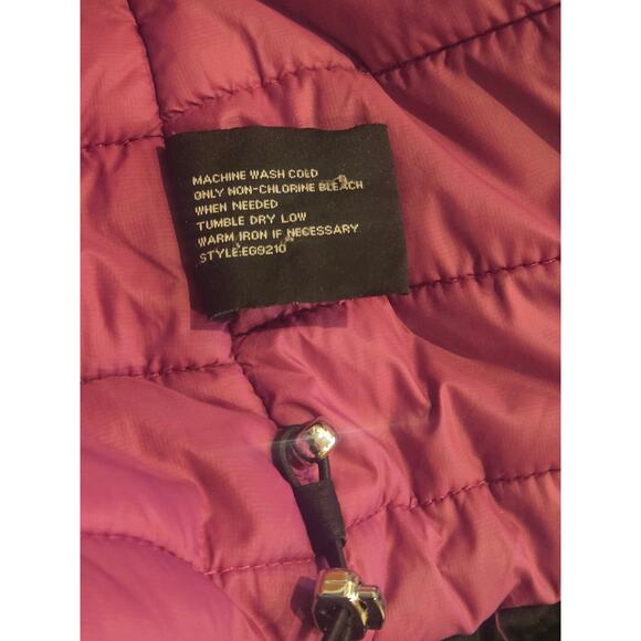 Gerry Women's Size Large Quilted Ski Jacket Removable Hood Black Pink Zip Up - Picture 5 of 5